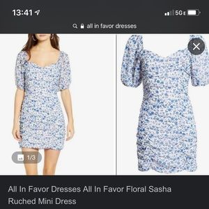 All in favor mini ruched dress